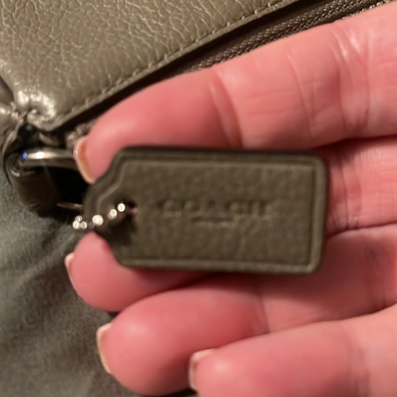 Coach gunmetal studded,gray leather wristlet/small clutch - Picture 7 of 11